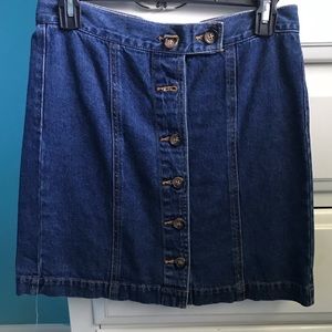 button down denim skirt